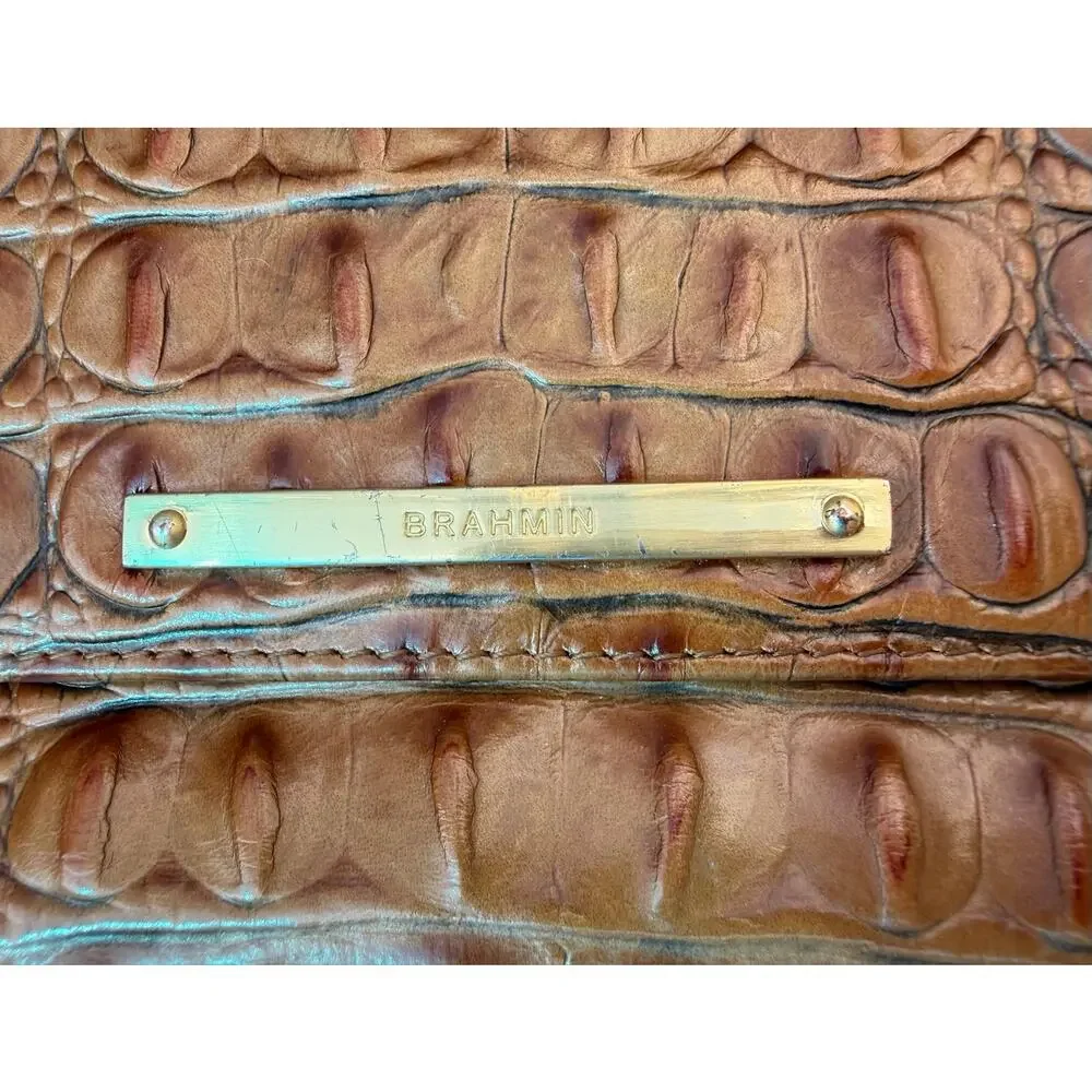 Brahmin Cordelia Pecan Melbourne Wallet With Brahmin Pen